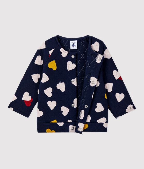 Babies' Quilted Cardigan SMOKING blue/MULTICO white